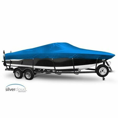 EEVELLE Boat Cover FISH & SKI Walk Thru Windshield, Outboard Fits 15ft 6in L up to 96in W Royal SCVNWT1596B-RYL